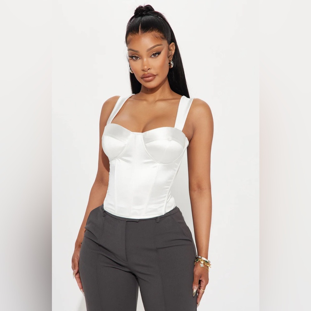 Satin Corset (White) Large-XL